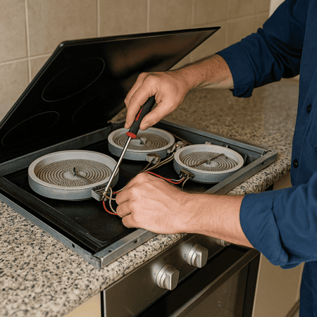 Reparación de microondas digital con pantalla errática por fallo en red en Sevilla